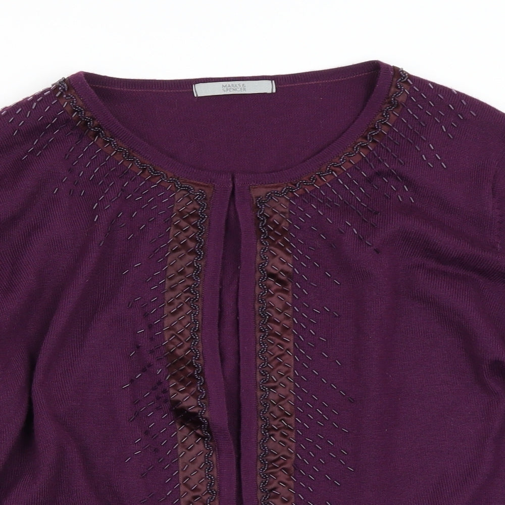 Marks and Spencer Womens Purple   Cardigan Jumper Size 10