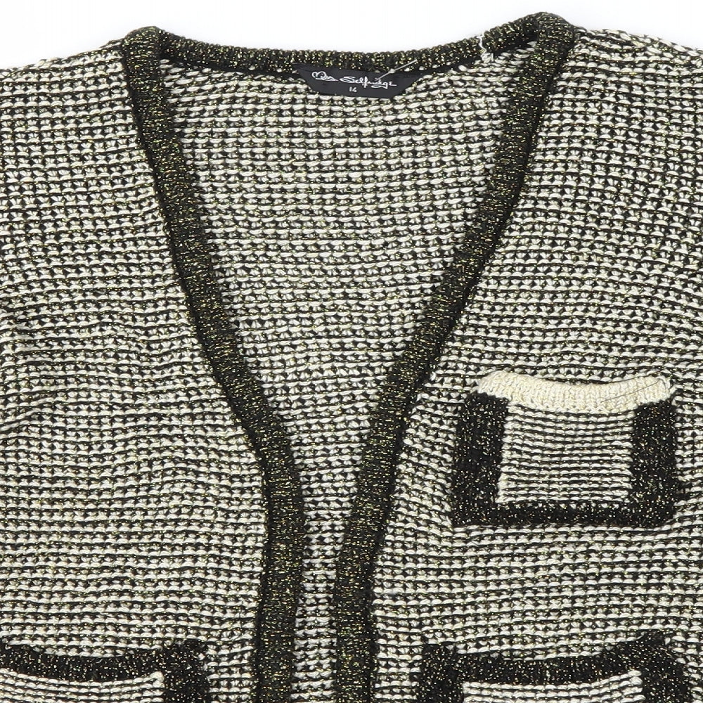Miss Selfridge Womens Yellow   Cardigan Jumper Size 14