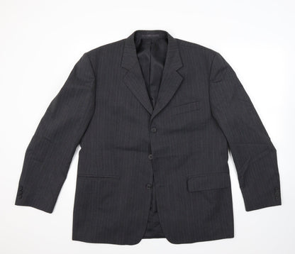 Armando Mens Grey Striped  Jacket Blazer Size 42