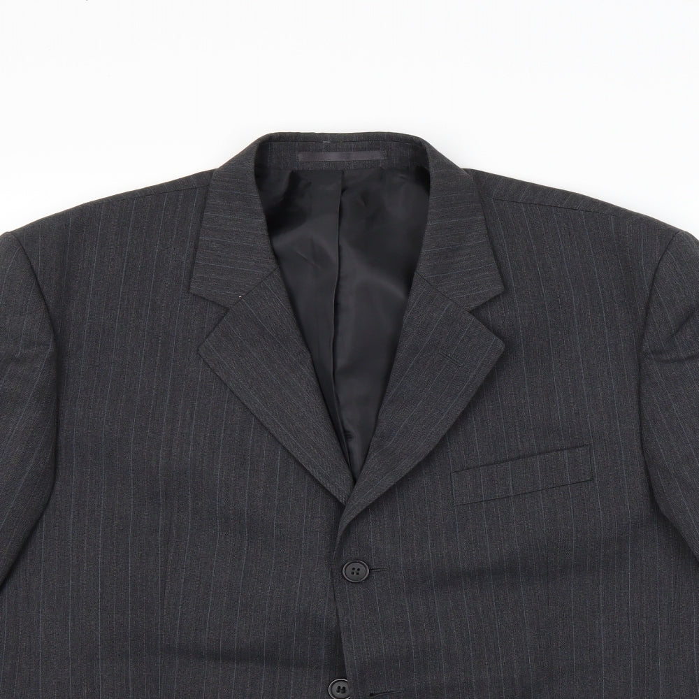 Armando Mens Grey Striped  Jacket Blazer Size 42