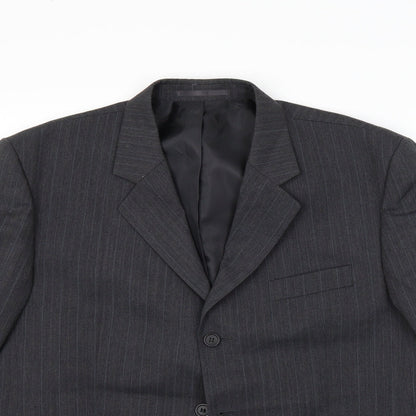 Armando Mens Grey Striped  Jacket Blazer Size 42