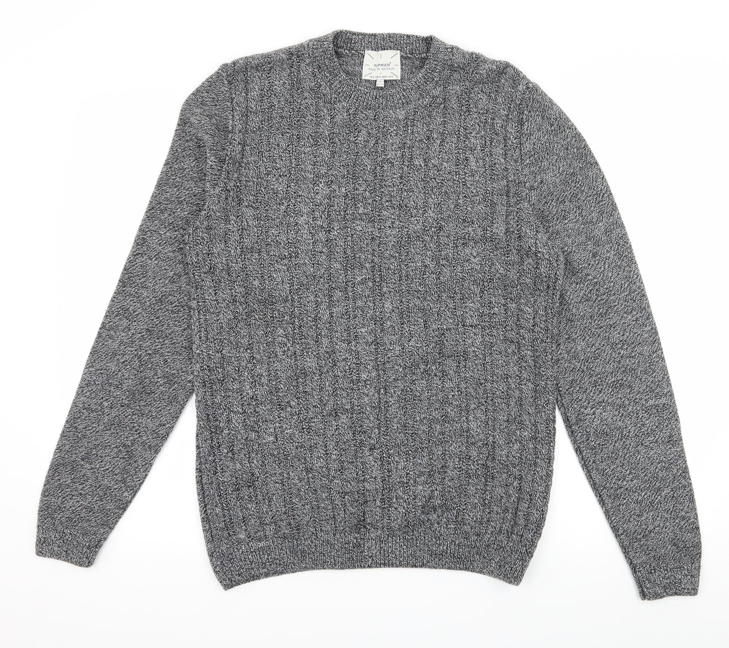 Topman Mens Grey  Knit Pullover Jumper Size S