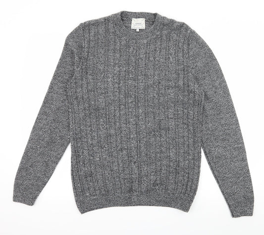 Topman Mens Grey  Knit Pullover Jumper Size S