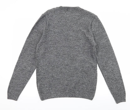 Topman Mens Grey  Knit Pullover Jumper Size S