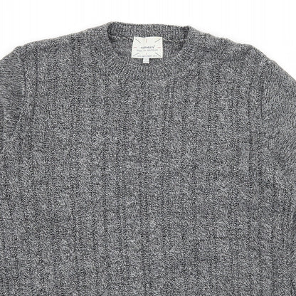 Topman Mens Grey  Knit Pullover Jumper Size S