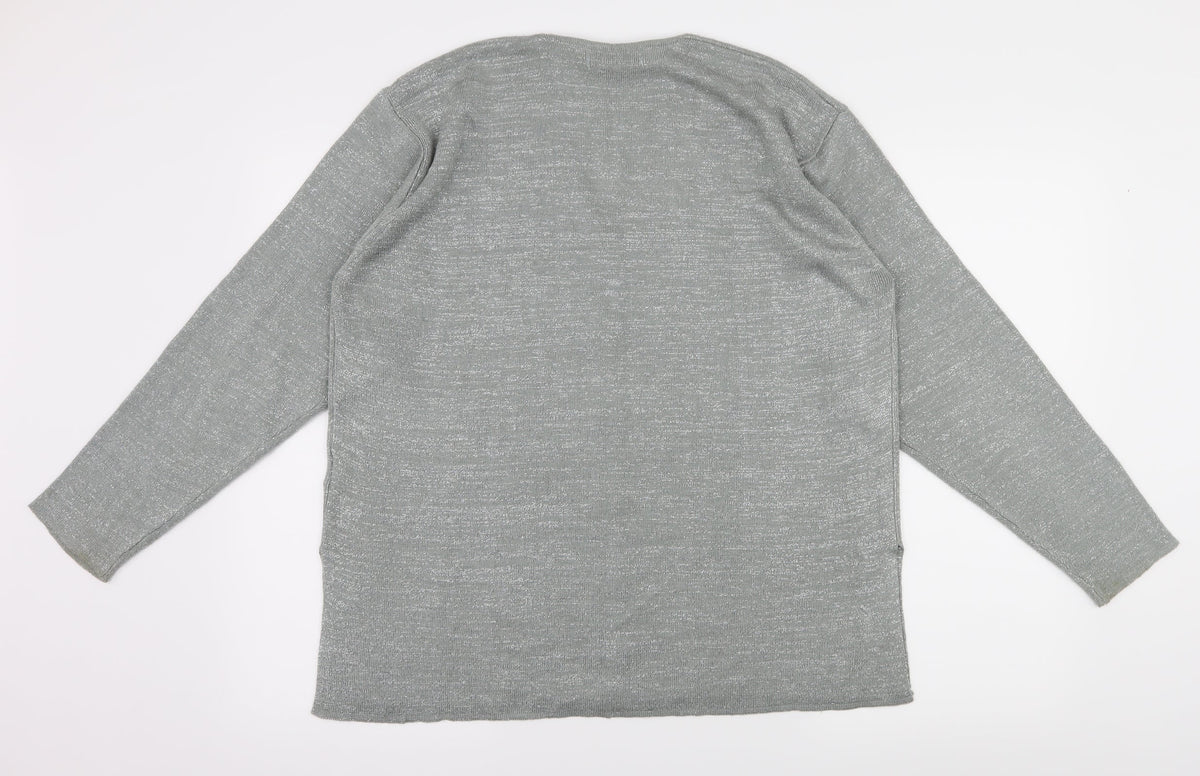 Paramour Womens Grey  Knit Cardigan Jumper Size M