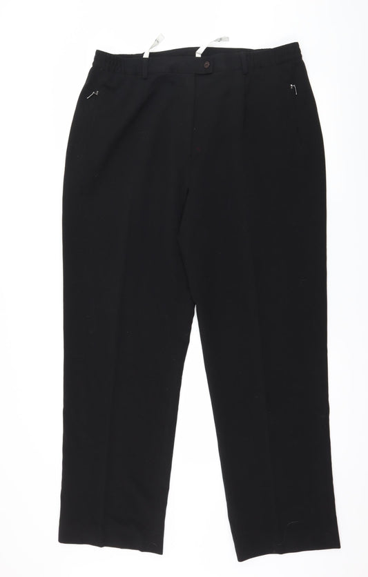 Womens UK Size 20 Oscar B Regular Fit  Black Trousers