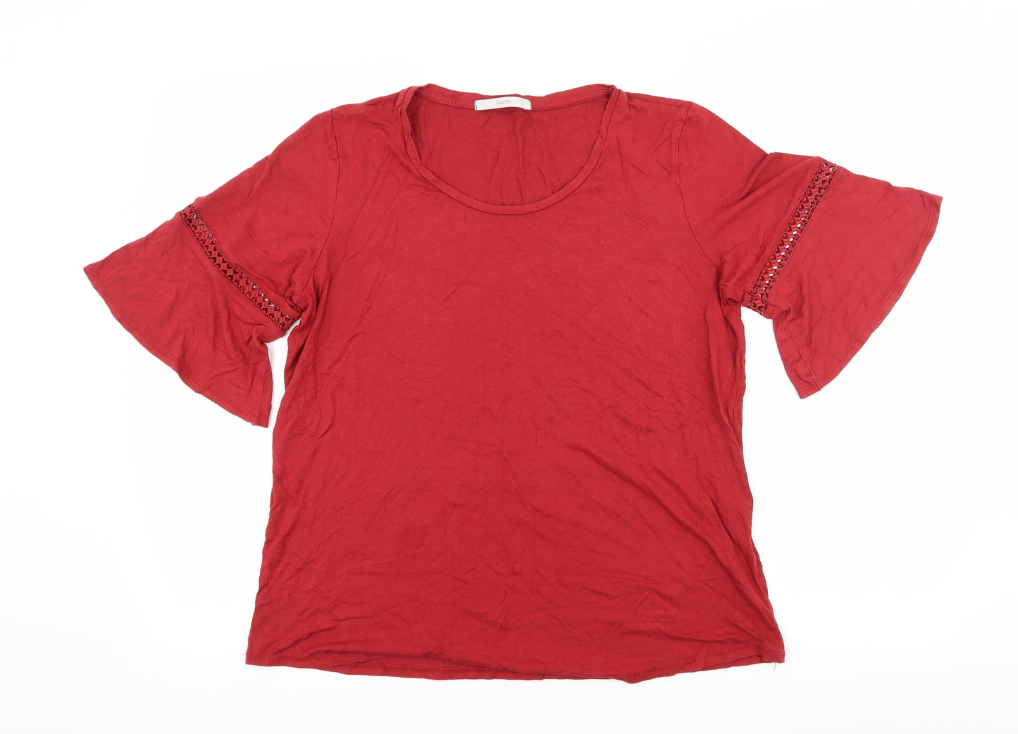 Womens UK Size 14 George Red Basic T-Shirt