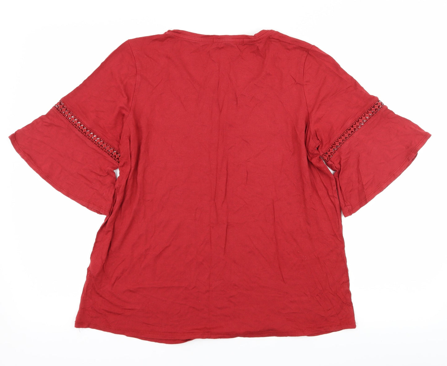 Womens UK Size 14 George Red Basic T-Shirt