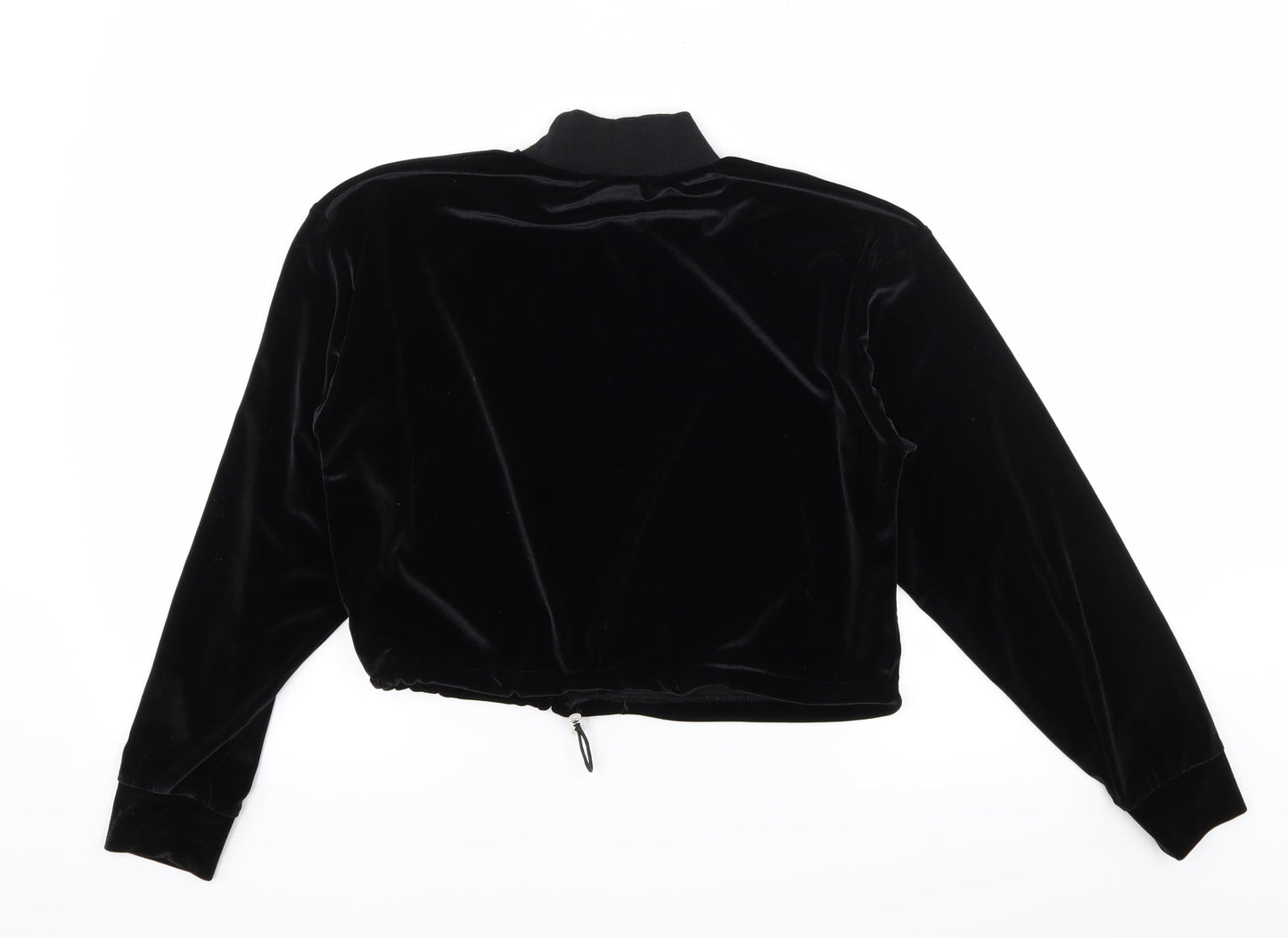 Topshop Womens Black  Velvet Pullover Sweatshirt Size 6