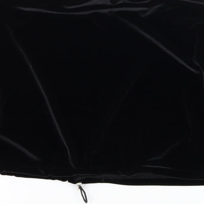 Topshop Womens Black  Velvet Pullover Sweatshirt Size 6