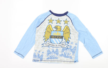 Character Boys Blue Geometric Jersey  Pyjama Top Size 8 Years  - Manchester City Football Club