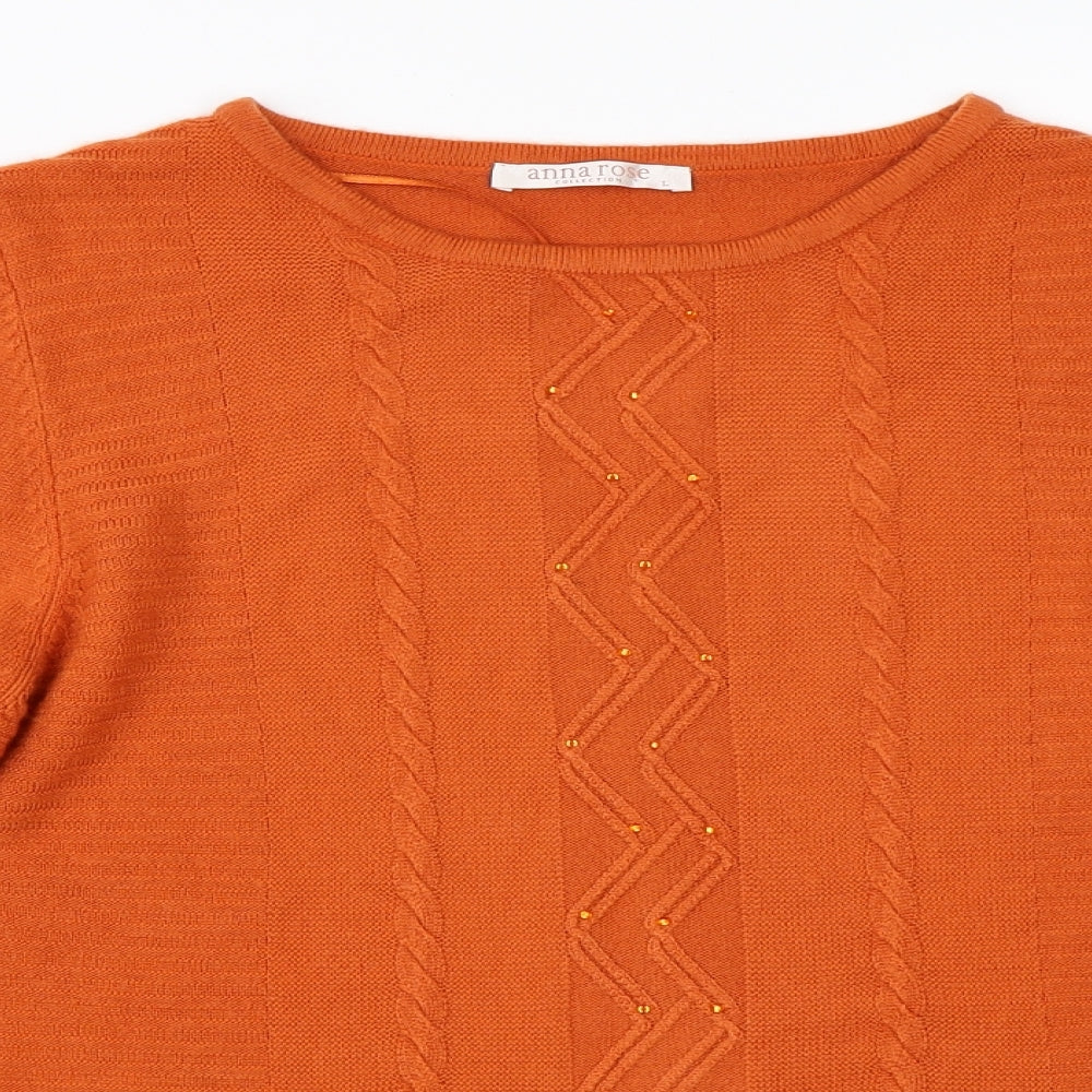 Anna Rose Womens Orange   Pullover Jumper Size L