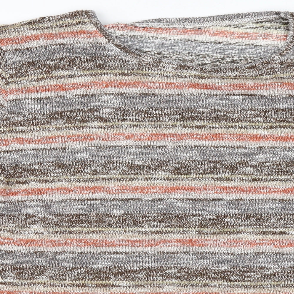 EWM Womens Orange Striped  Pullover Jumper Size 18