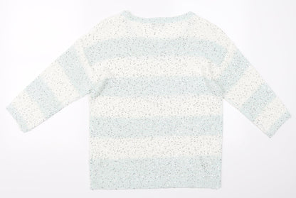 F&F Womens Ivory Striped  Pullover Jumper Size 10