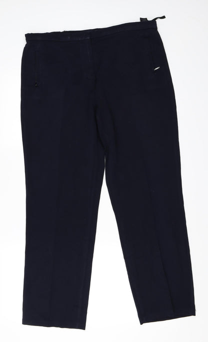 Womens UK Size 14 Marks and Spencer Regular Fit  Blue Trousers