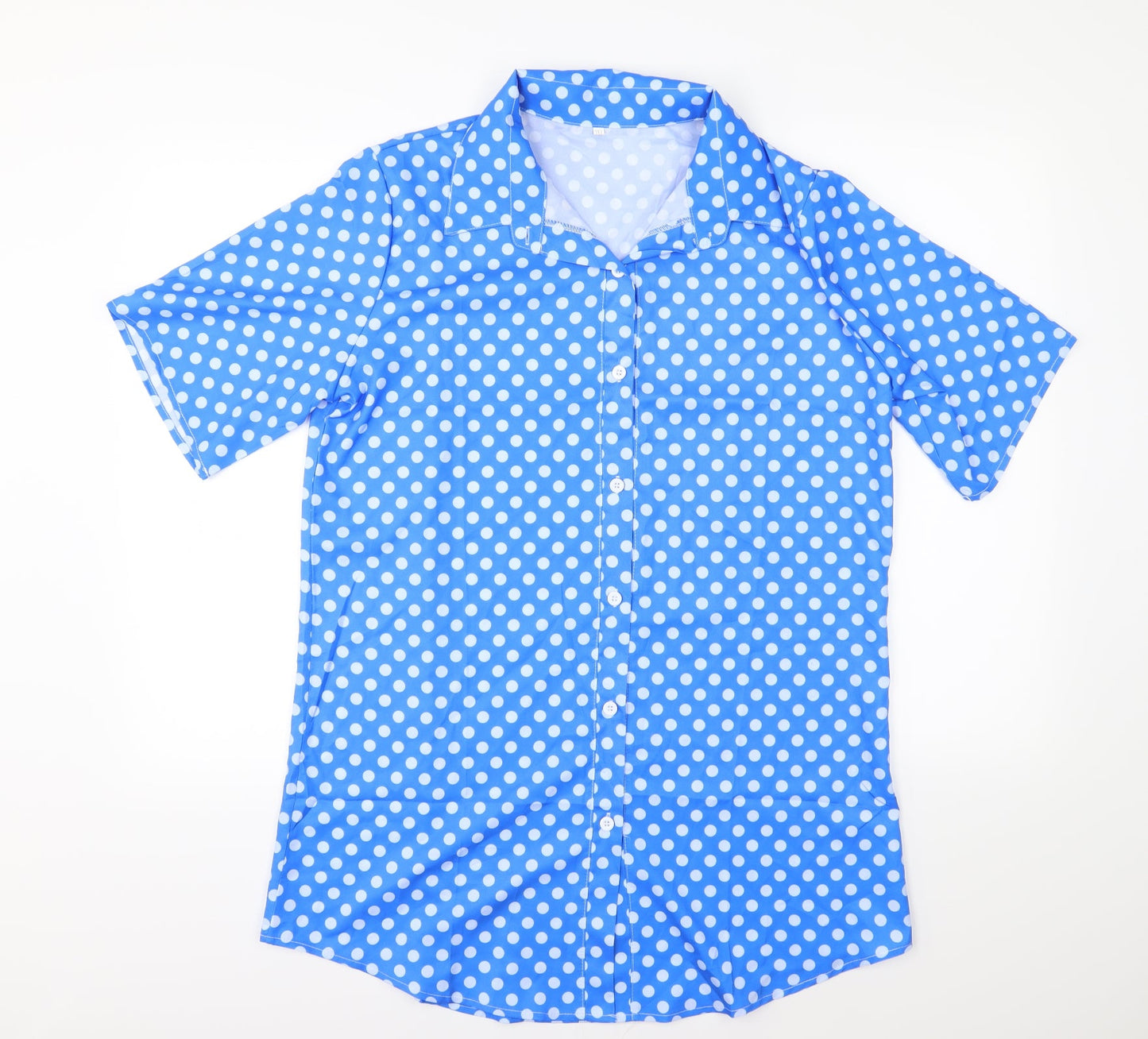Womens UK Size 3XL Preworn Blue Basic Button-Up