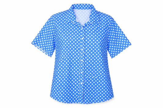 Womens UK Size 3XL Preworn Blue Basic Button-Up