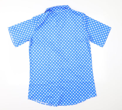Womens UK Size 3XL Preworn Blue Basic Button-Up