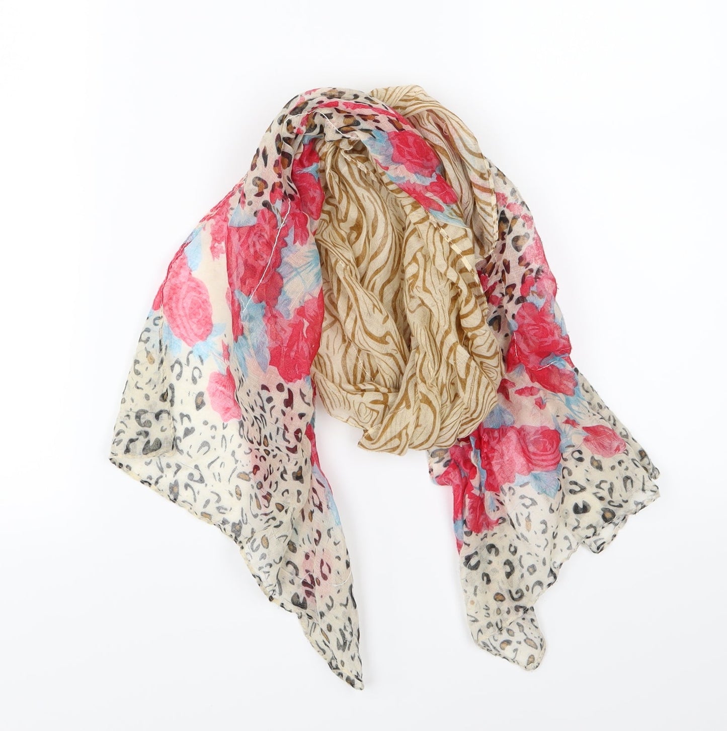 Preworn Womens Multicoloured Animal Print   Scarf   - floral