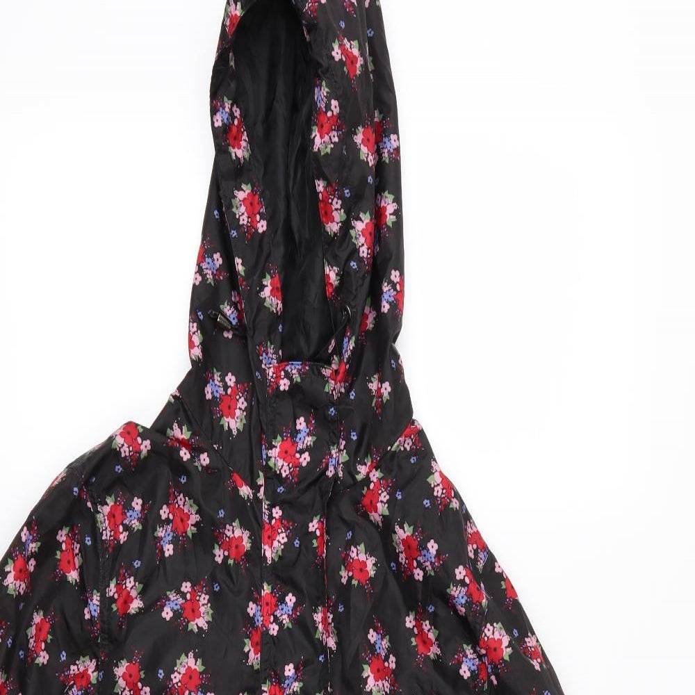 TU Womens Black Floral  Jacket  Size S  - Packable