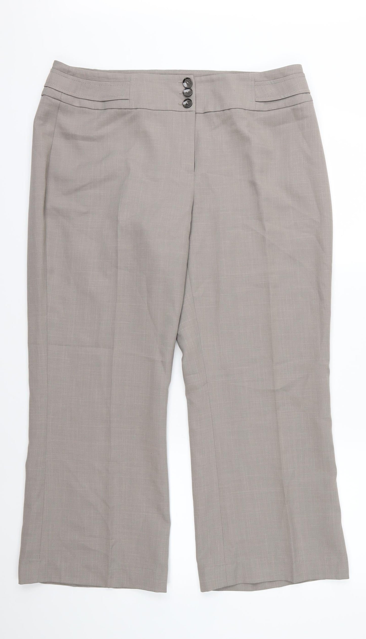 Debenhams Womens Beige  Rayon Trousers  Size 16 L27 in