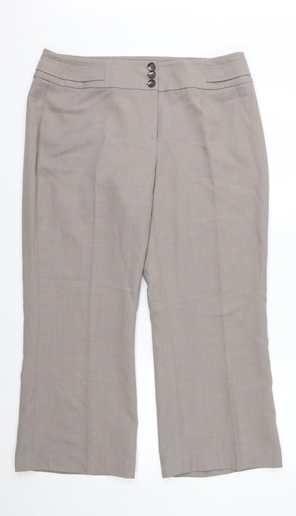 Debenhams Womens Beige  Rayon Trousers  Size 16 L27 in