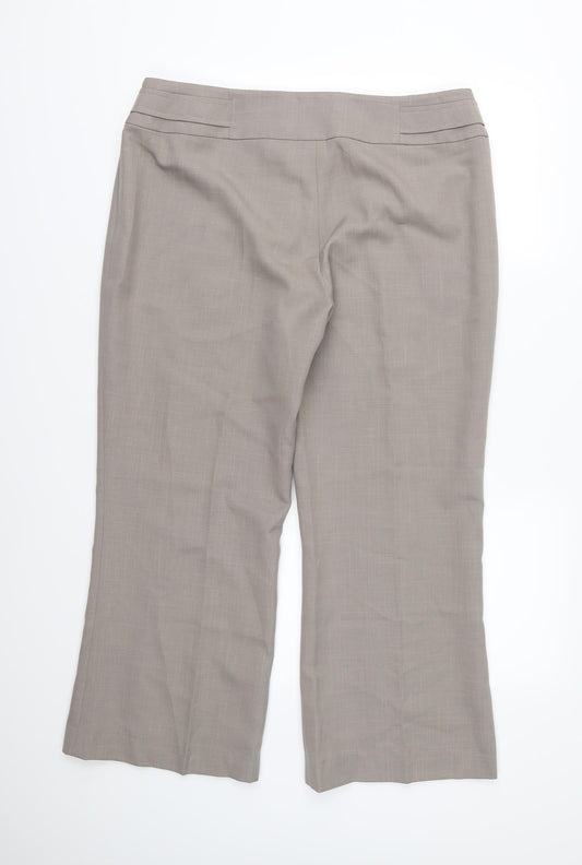 Debenhams Womens Beige  Rayon Trousers  Size 16 L27 in