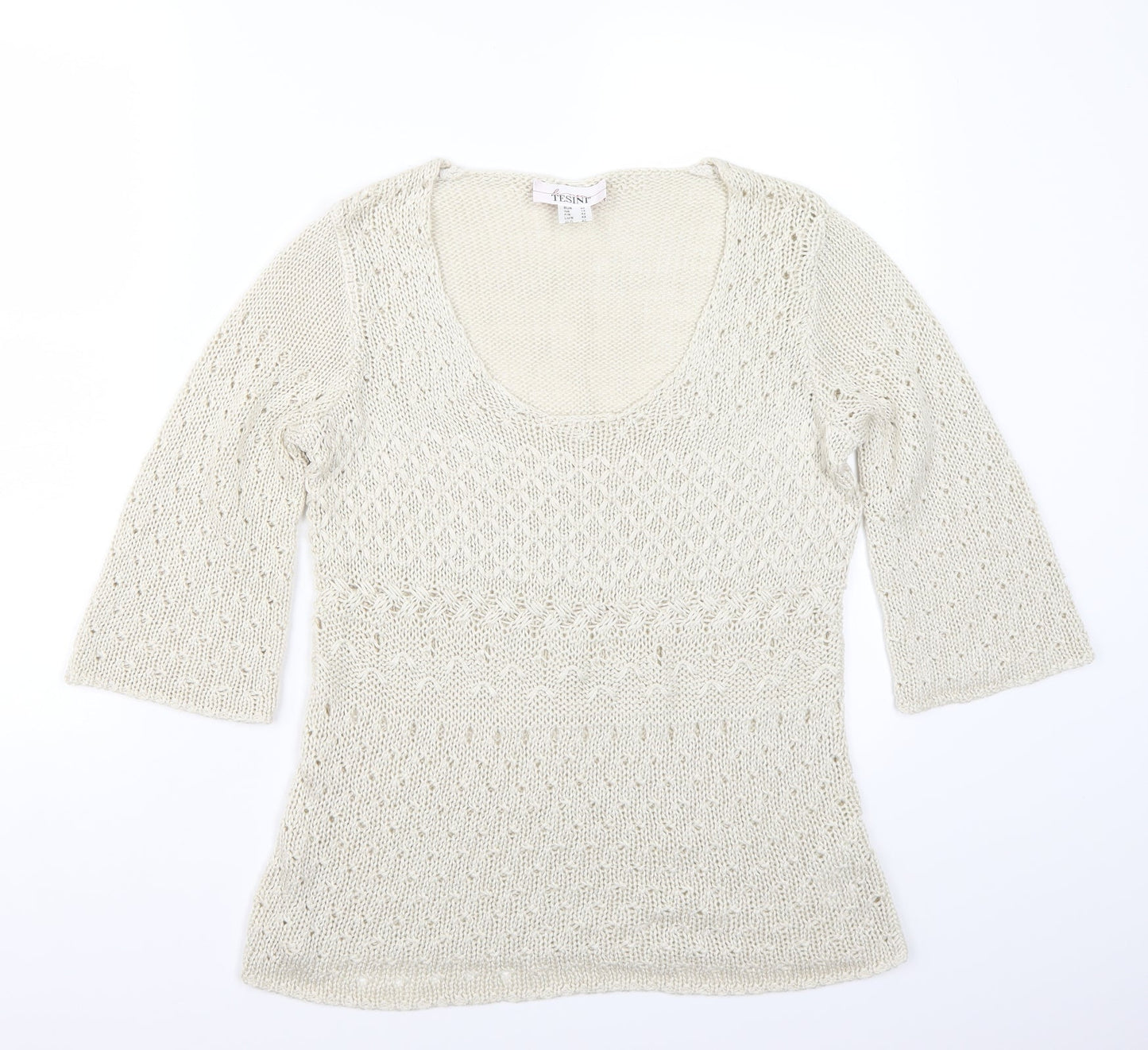 Tesini Womens Beige   Pullover Jumper Size 14