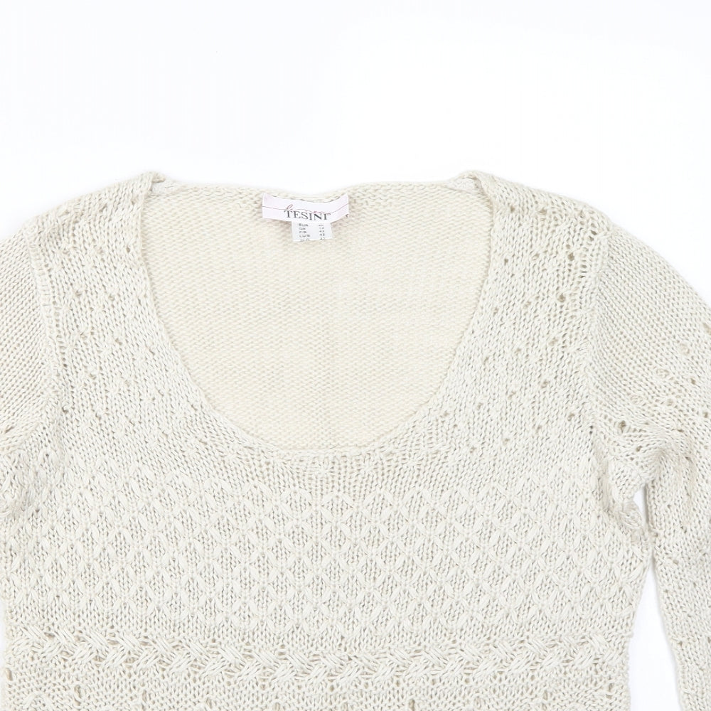 Tesini Womens Beige   Pullover Jumper Size 14