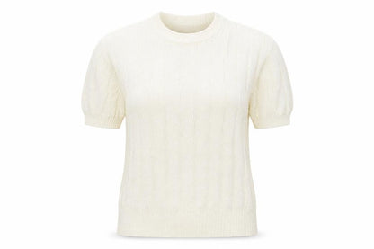 Womens UK Size M Isle White Basic T-Shirt