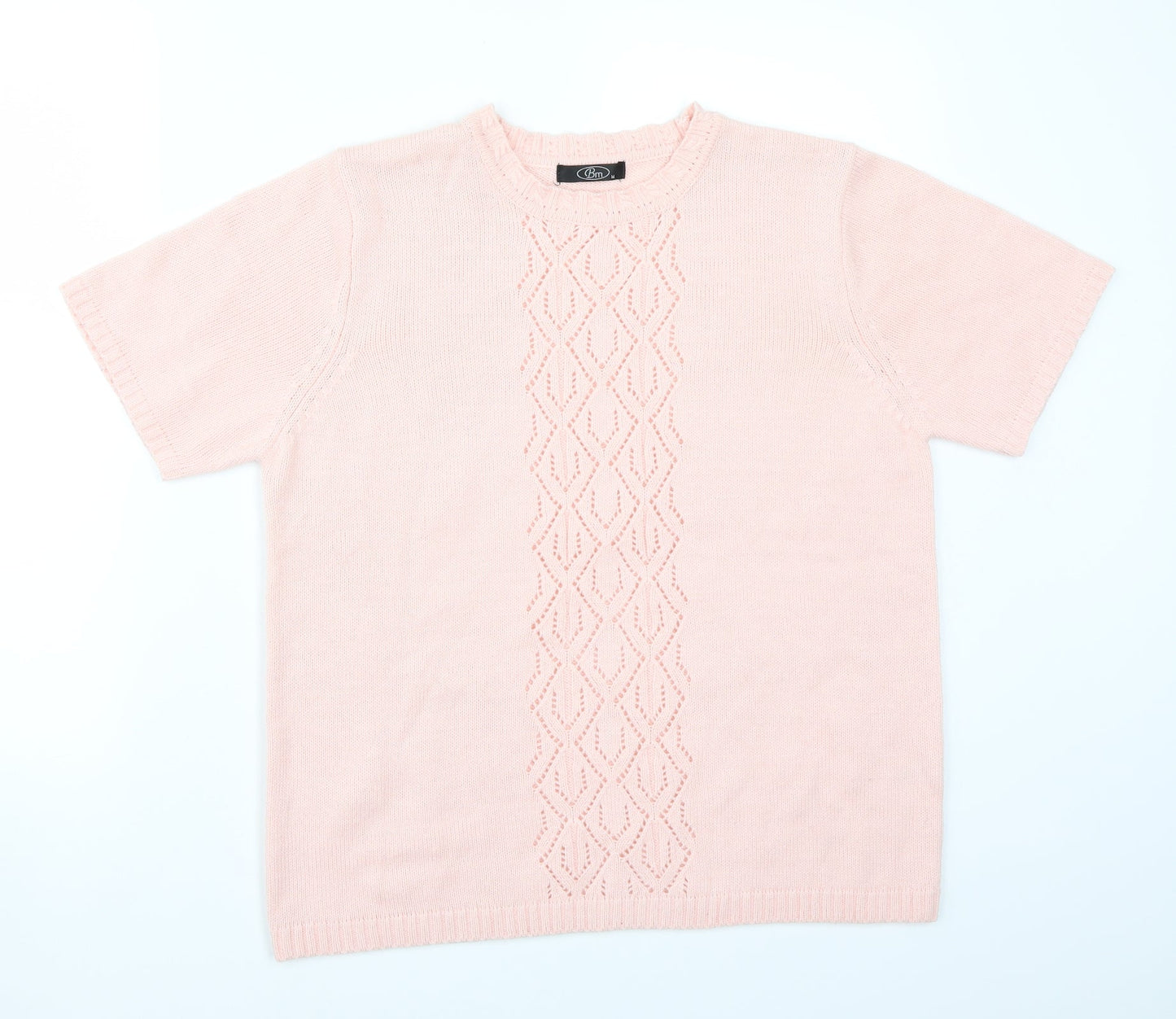 Womens UK Size M BM Pink Basic T-Shirt