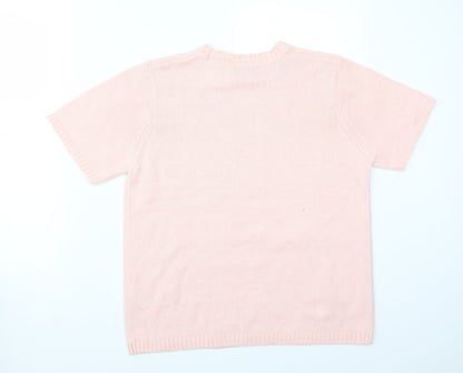 Womens UK Size M BM Pink Basic T-Shirt