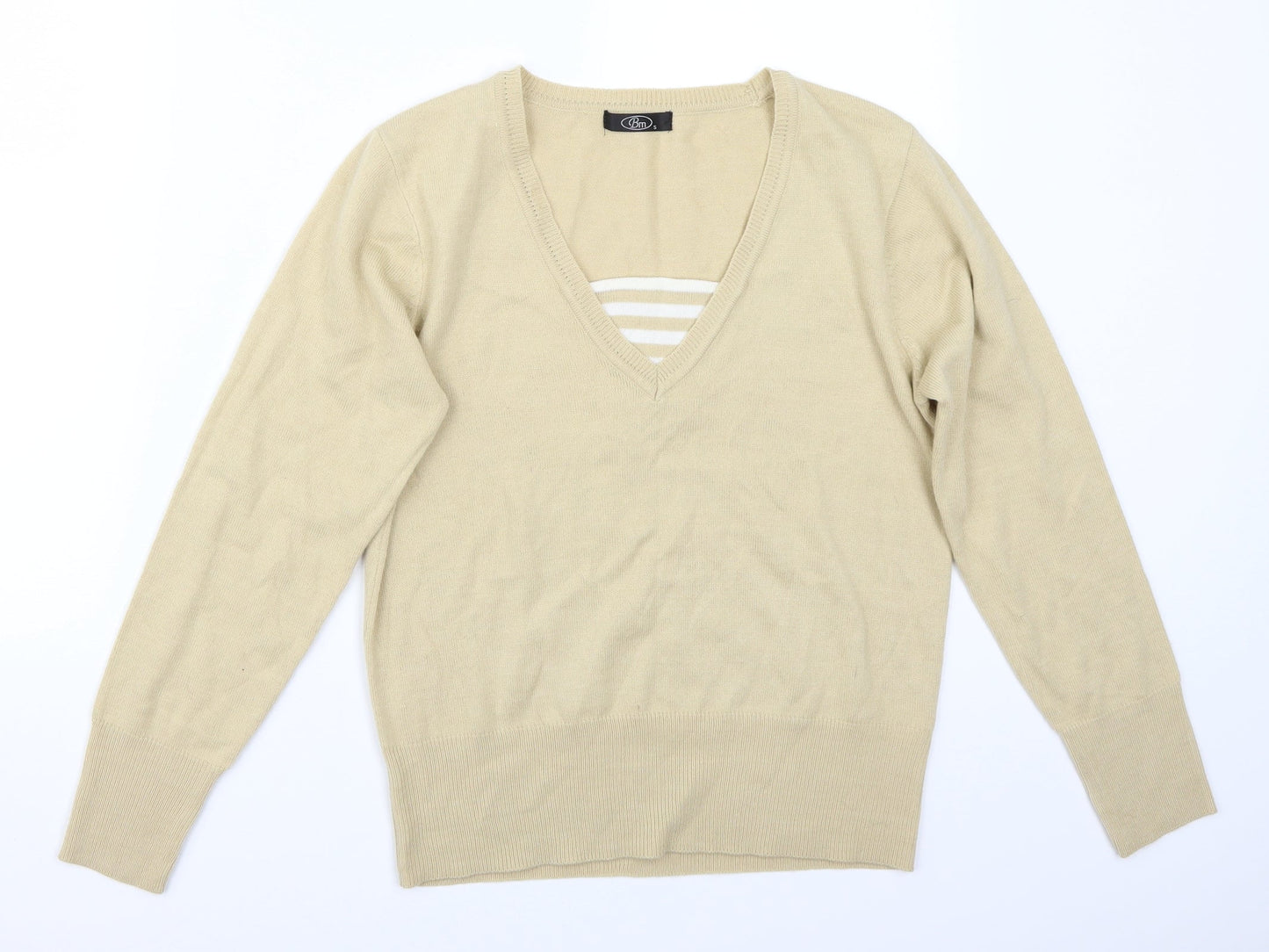 BM Womens Beige   Pullover Jumper Size S