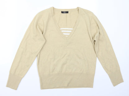BM Womens Beige   Pullover Jumper Size S