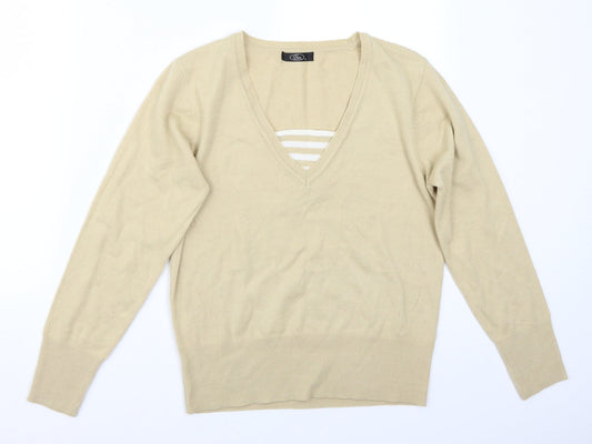 BM Womens Beige   Pullover Jumper Size S