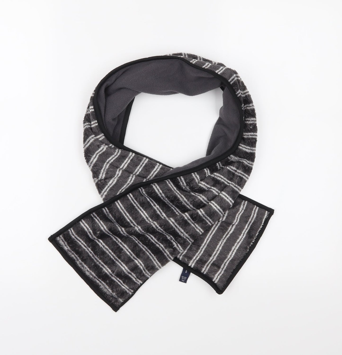 Gap Boys Grey Striped Fleece Rectangle Scarf Scarf One Size