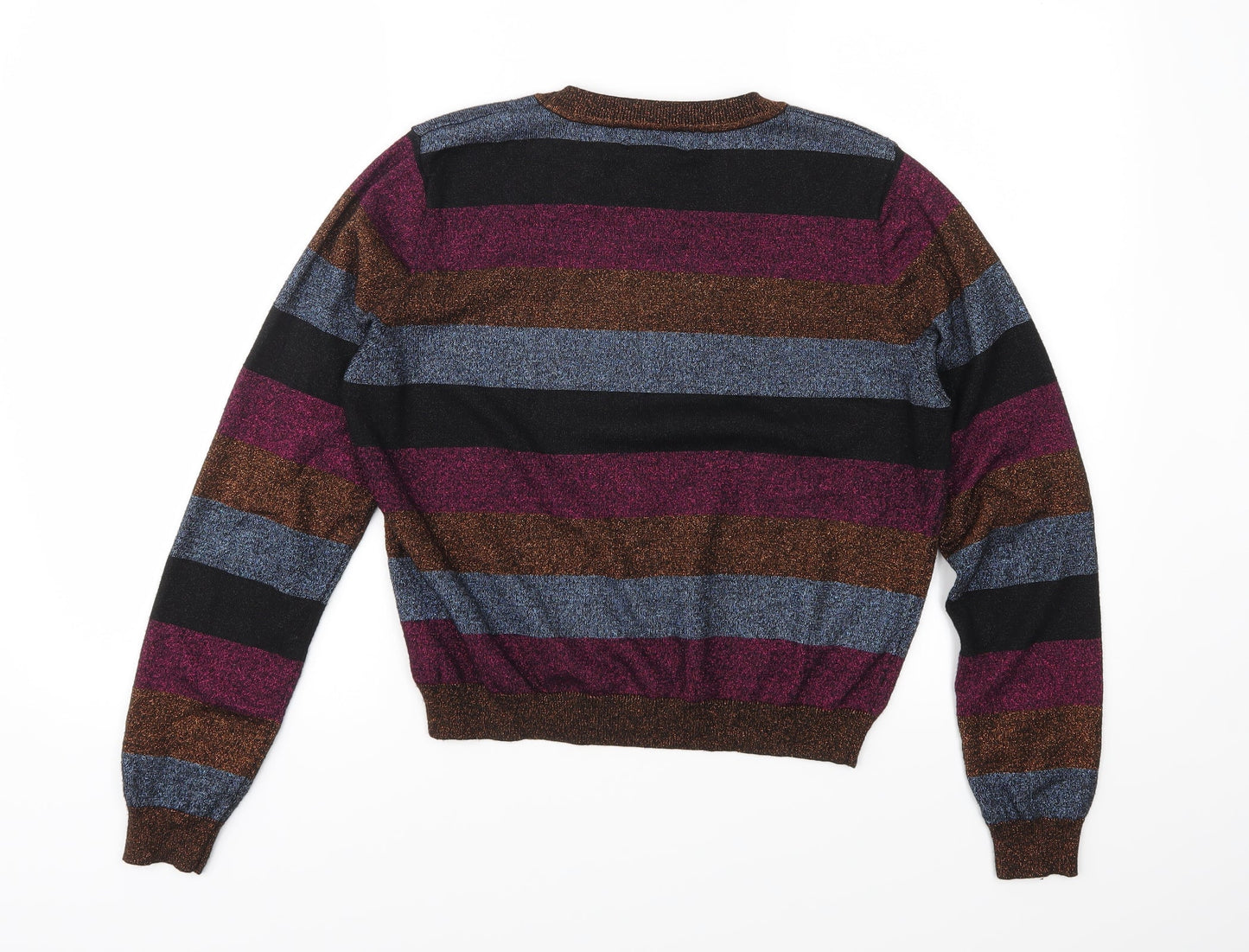 QED London Womens Multicoloured Striped Knit Pullover Jumper Size L