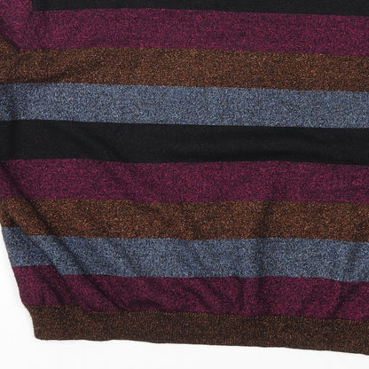 QED London Womens Multicoloured Striped Knit Pullover Jumper Size L