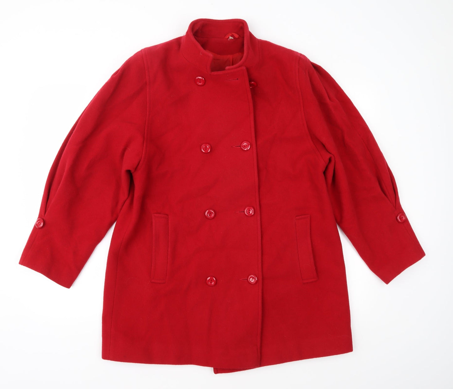 Preworn Womens Red   Overcoat Coat Size 14