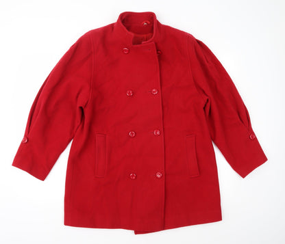 Preworn Womens Red   Overcoat Coat Size 14