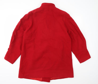 Preworn Womens Red   Overcoat Coat Size 14