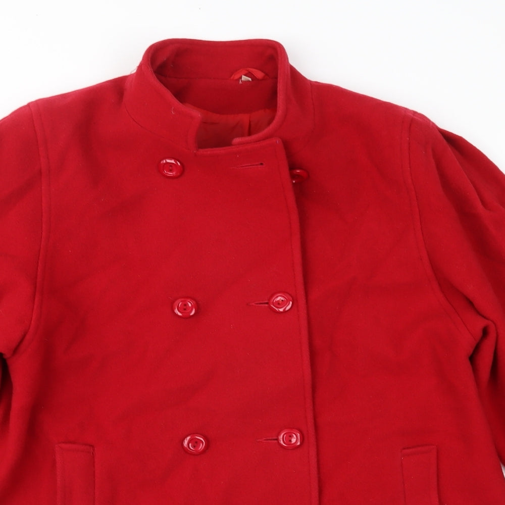 Preworn Womens Red   Overcoat Coat Size 14