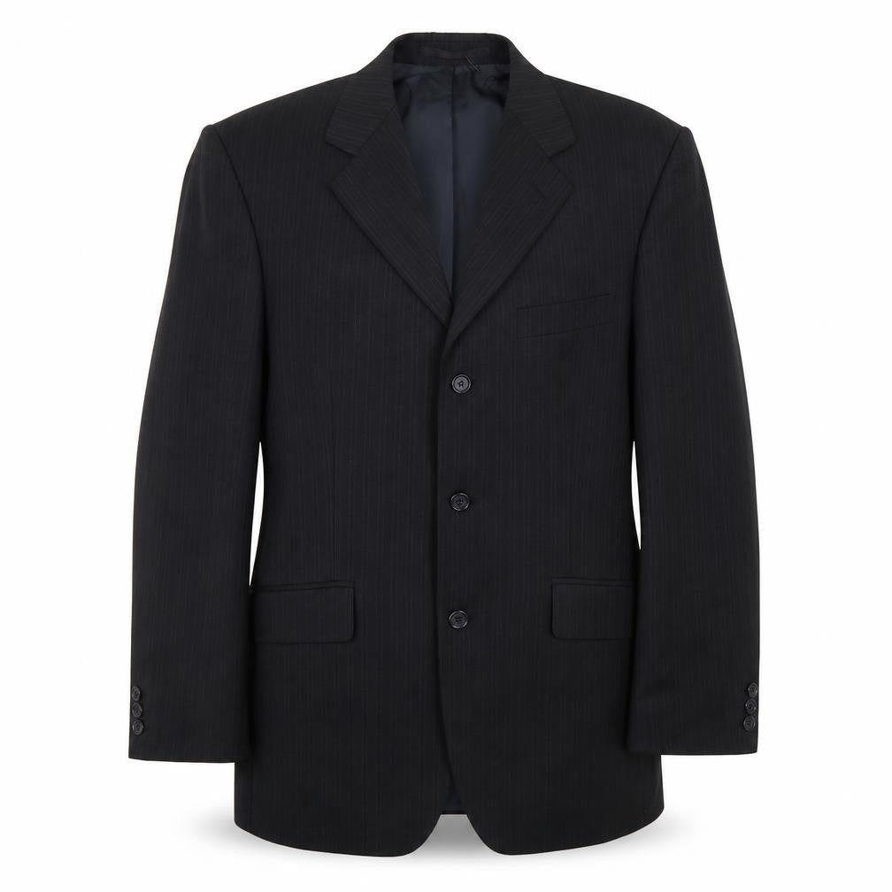 Mens UK Size 40 Pinstripe Regular Grey Suit Jacket