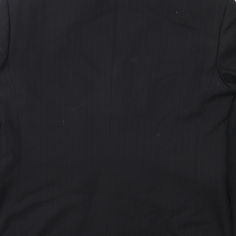 Mens UK Size 40 Pinstripe Regular Grey Suit Jacket