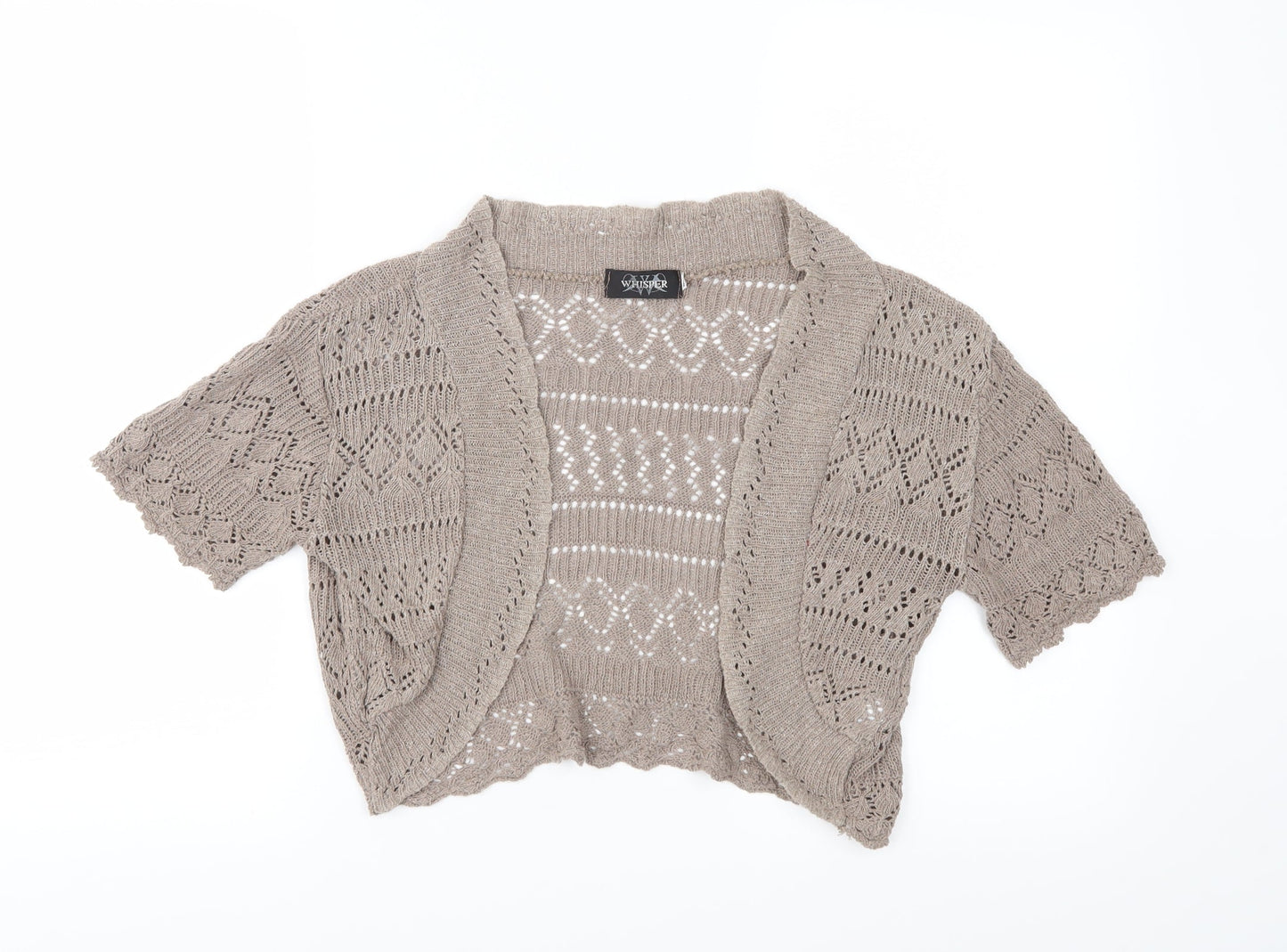 Whisper Womens Brown  Knit Shrug Jumper Size M