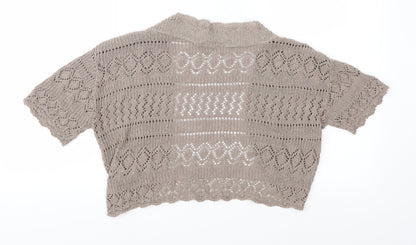 Whisper Womens Brown  Knit Shrug Jumper Size M