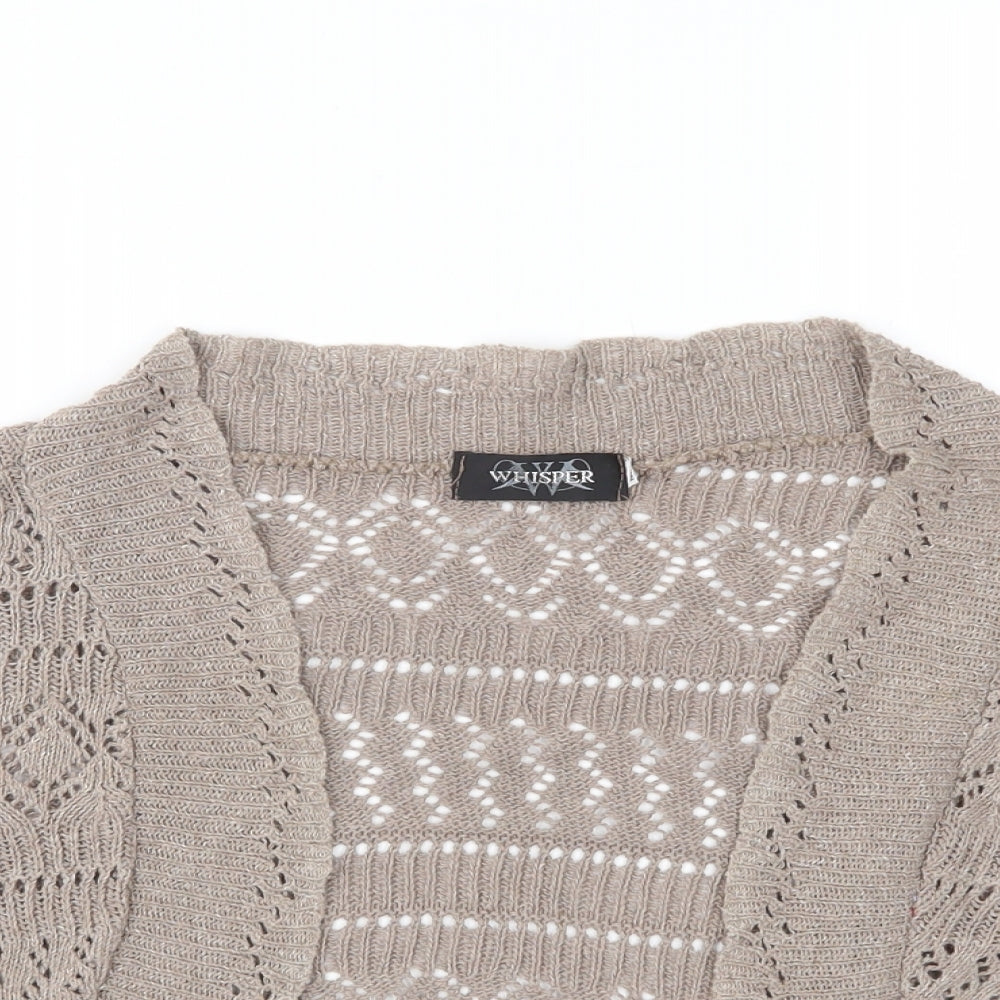 Whisper Womens Brown  Knit Shrug Jumper Size M