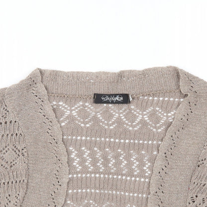 Whisper Womens Brown  Knit Shrug Jumper Size M