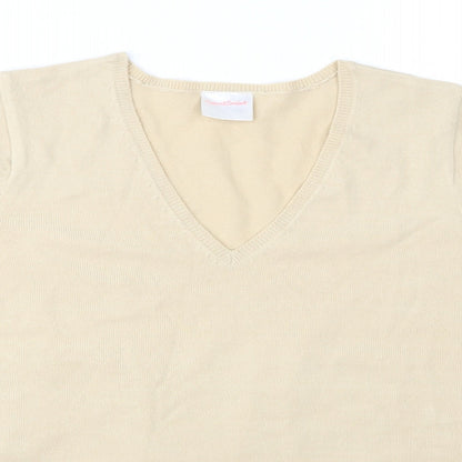 Casual Comfort Womens Beige  Knit Pullover Jumper Size 12